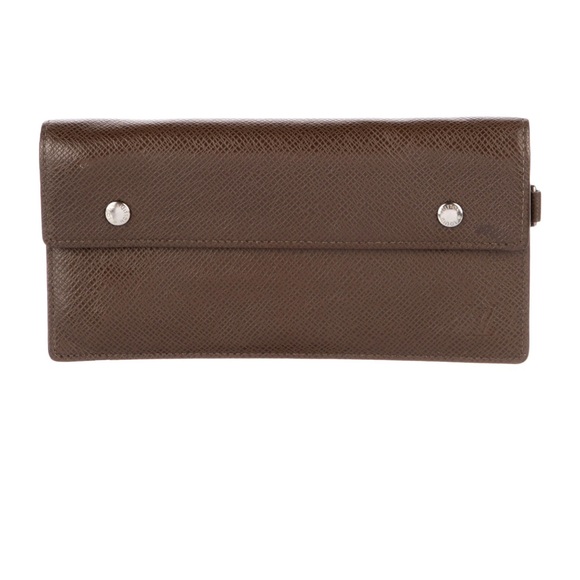 Like New Authentic Louis Vuitton Wallet Brown Saffiano Leather Italian - Picture 14 of 16